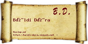 Béldi Dóra névjegykártya